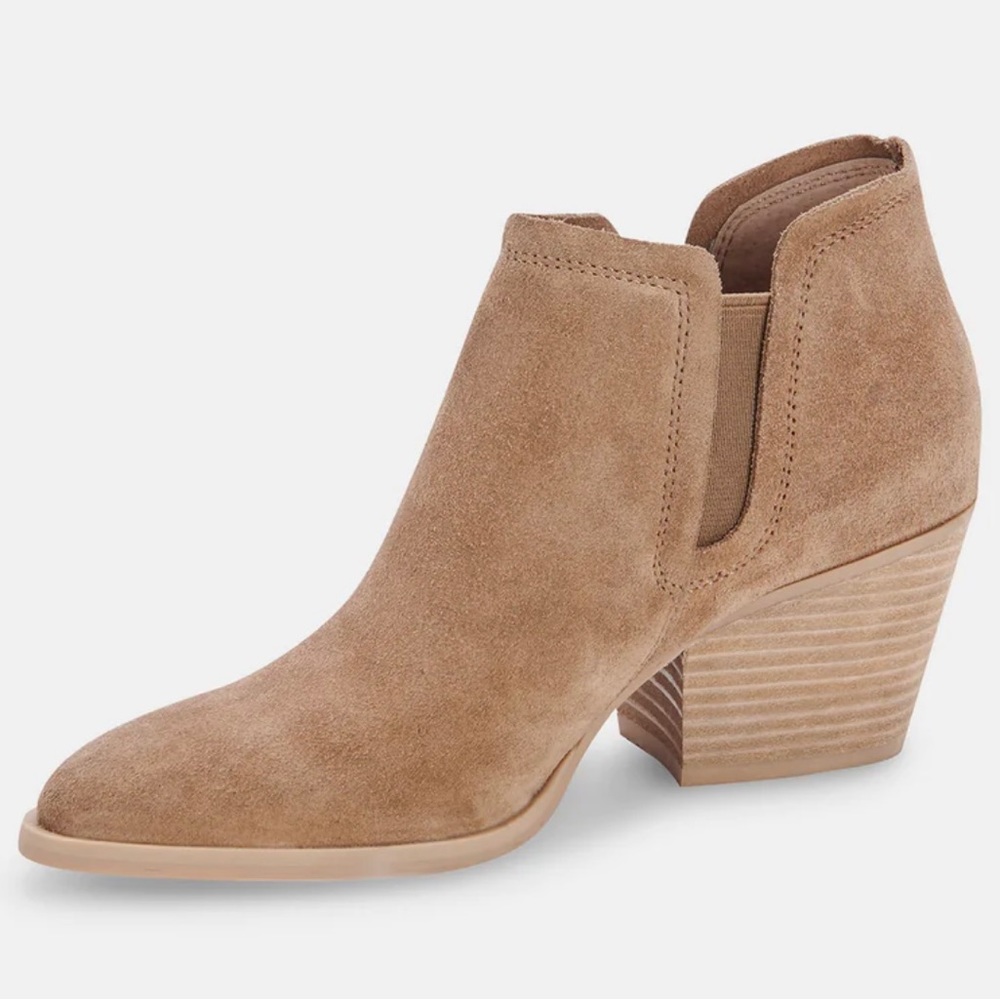Dolce Vita Dasha Suede Bootie in Truffle, 6.5